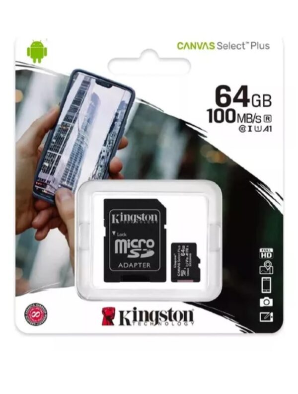 Memoria microSD kingston select plus 64gb clase 10