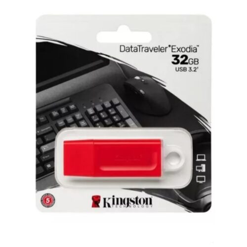 Pendrive 32GB usb 3.2 kingston exodia rojo