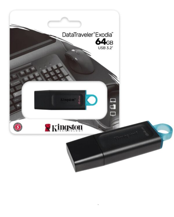 Pendrive 64GB usb 3.2 kingston exodia negro