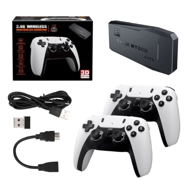 Game stick x2 consola retro 4K juegos incluidos 2 joysticks inalámbricos