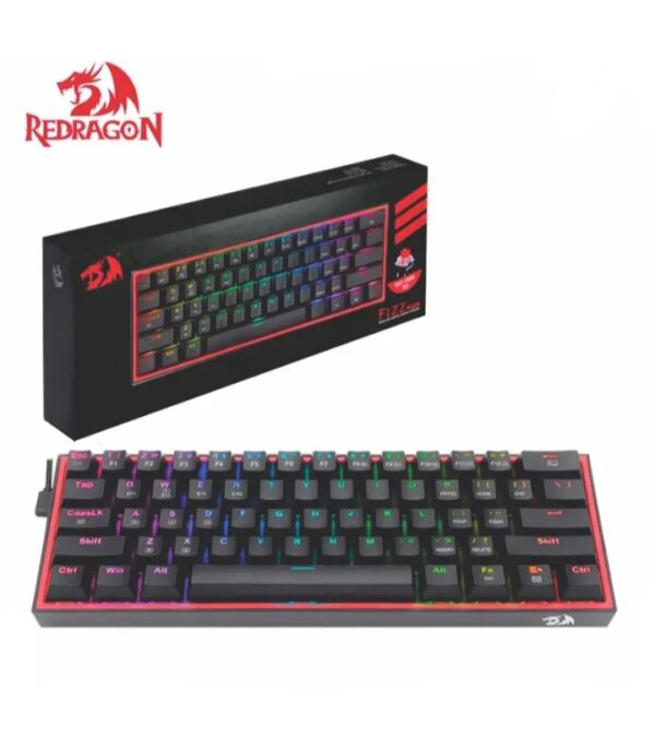 TECLADO REDRAGON FIZZ PRO MECANICO BLACK RGB INALÁMBRICO RED SWITCH