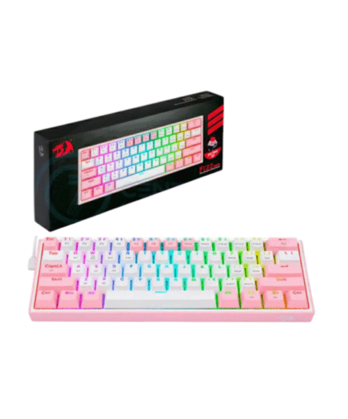 20250305_190913 TECLADO REDRAGON ROSA FIZZ PRO MECANICO RGB ESPAÑOL INALAMBRICO RED SWITCH