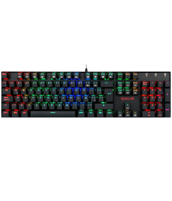 TECLADO REDRAGON RGB MITRA MECANICO BLACK RED SWITCH ESPAÑOL