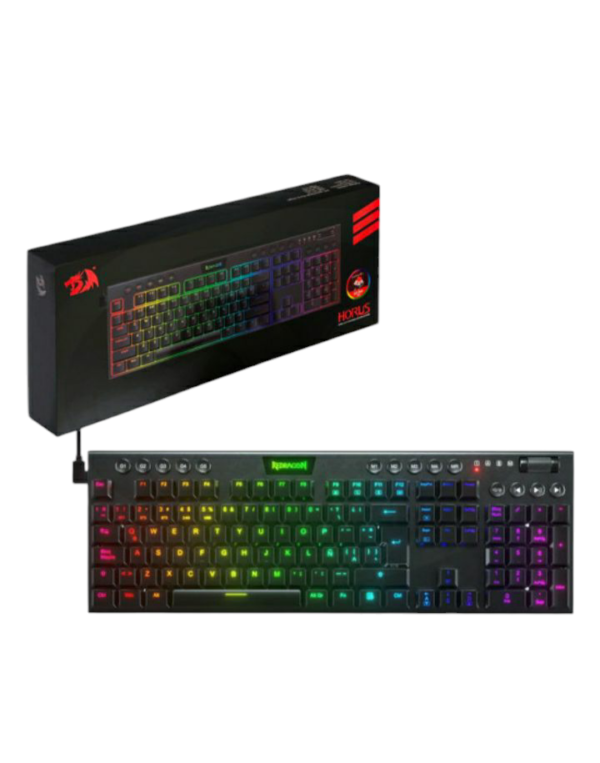 TECLADO REDRAGON HORUS TKL MECANICO CABLEADO BLACK RED SWITCH RGB