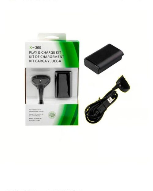 20250311_184454 KIT CARGA Y JUEGA XBOX 360 BATERIA + CABLE NIPPONGAME BN0072