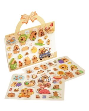 PLANCHA DE STICKERS CARPINCHO EN CANASTITA