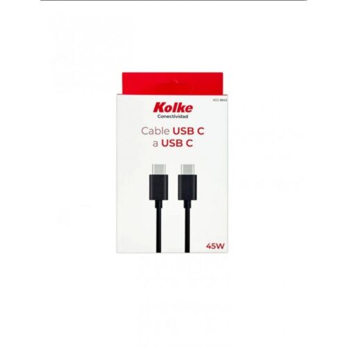 CABLE TIPO C A TIPO C 25 W / 45 W 1 MT NEGRO KOLKE
