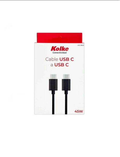 20250319_150017 CABLE TIPO C A TIPO C 25 W / 45 W 1 MT NEGRO KOLKE