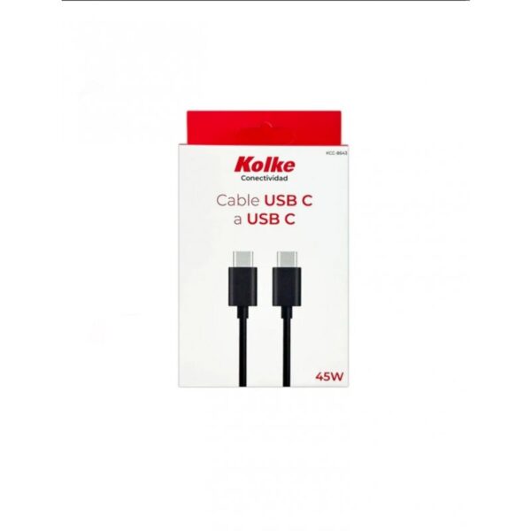 CABLE TIPO C A TIPO C 25 W / 45 W 1 MT NEGRO KOLKE