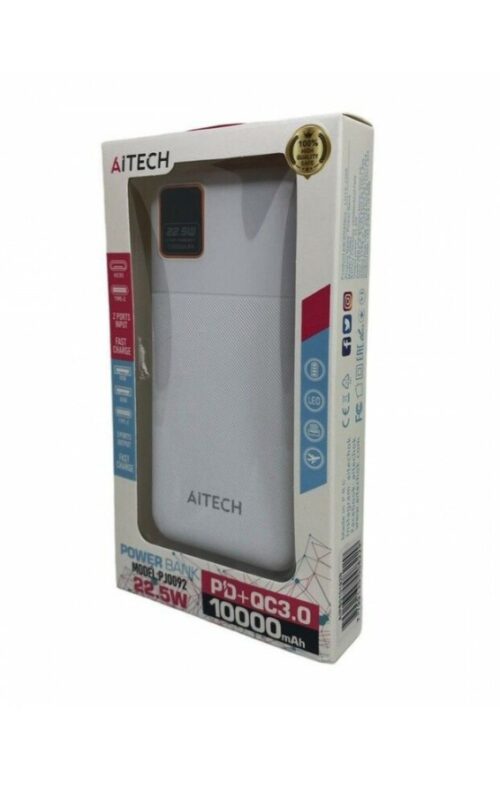 20250320_132037 POWER BANK 10000 MAH BLANCO AITECH PD+QC 3.0 22.5W