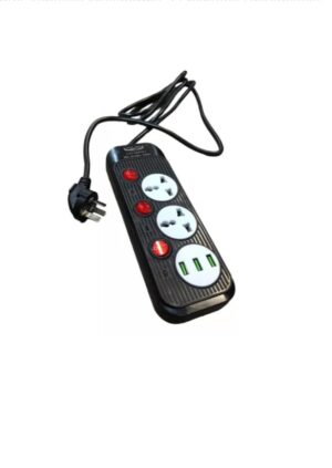 ZAPATILLA CON 2 ENCHUFES CON CORTE INDIVIDUAL + 3 PUERTOS USB LUCKY HAWK 7250