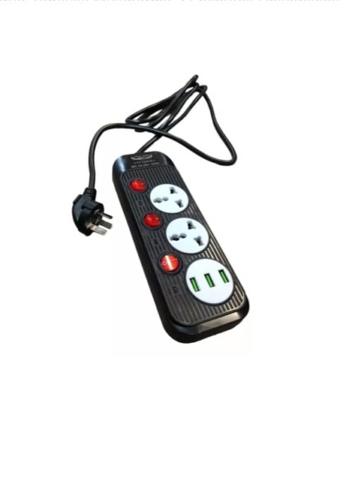 20250322_180038 ZAPATILLA CON 2 ENCHUFES CON CORTE INDIVIDUAL + 3 PUERTOS USB LUCKY HAWK 7250
