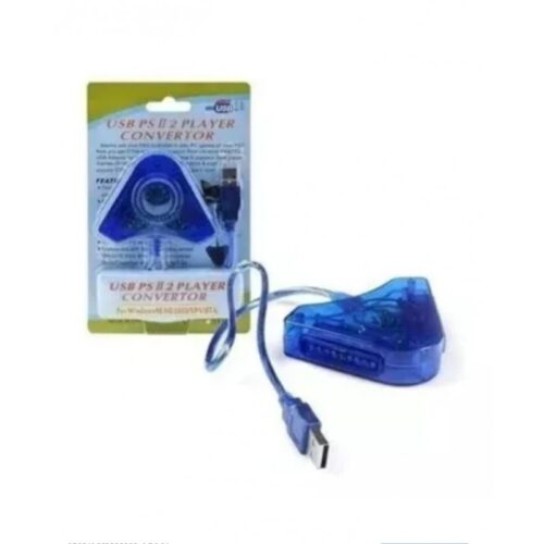 ADAPTADOR JOYSTICK PS2 A PC X ENTRADAS CON CABLE MALLADO BLISTER
