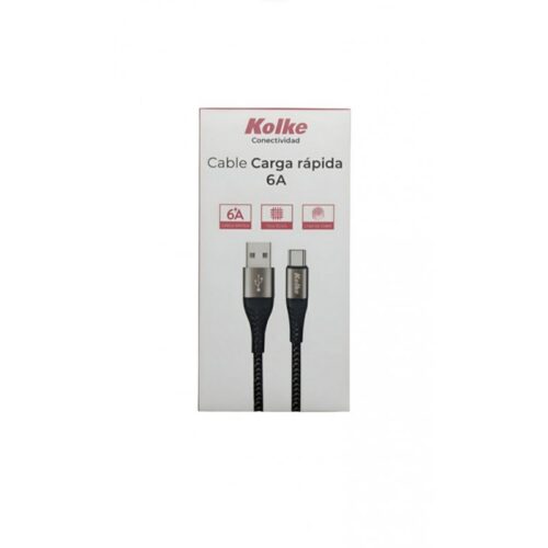 CABLE TIPO C CARGA RÁPIDO 6A 3.0 2MT KOLKE M12S