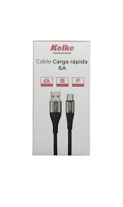 20250325_121409 CABLE TIPO C CARGA RÁPIDO 6A 3.0 2MT KOLKE M12S