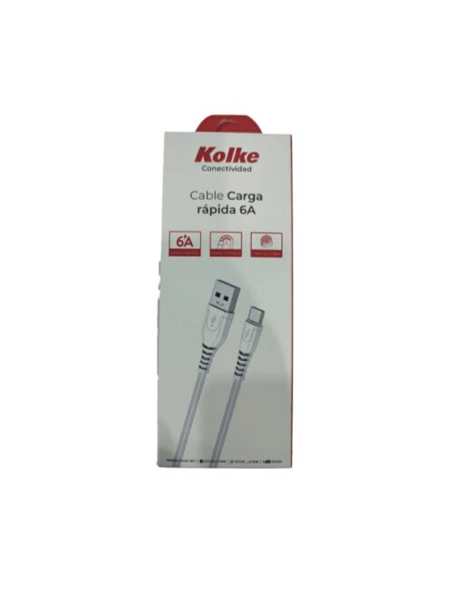 20250325_122148 CABLE M35 TYPE C 6 A USB 2.0 CARGA RÁPIDA COMÚN FICHA REFORZADA 1MT KOLKE