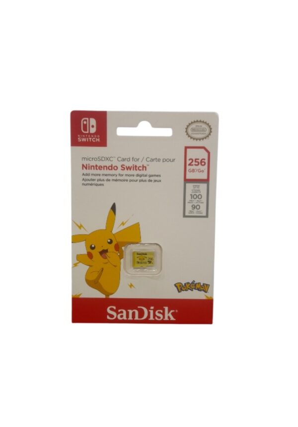 MEMORIA MICRO SD 256GB SANDISK SWITCH POKÉMON PIKACHU 100 MB/S