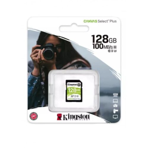 MEMORIA SD 128GB KINGSTON CANVAS SELECT PLUS 100 MB/S CLASE 10 FOTOGRAFIA
