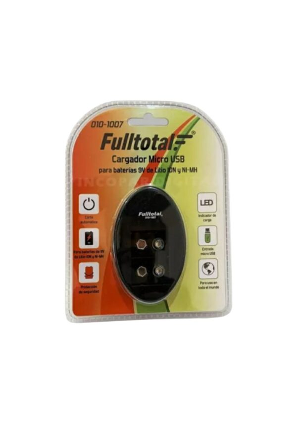 CARGADOR BATERÍA P9 VOLT TIPO C NI MH LITIO FULLTOTAL
