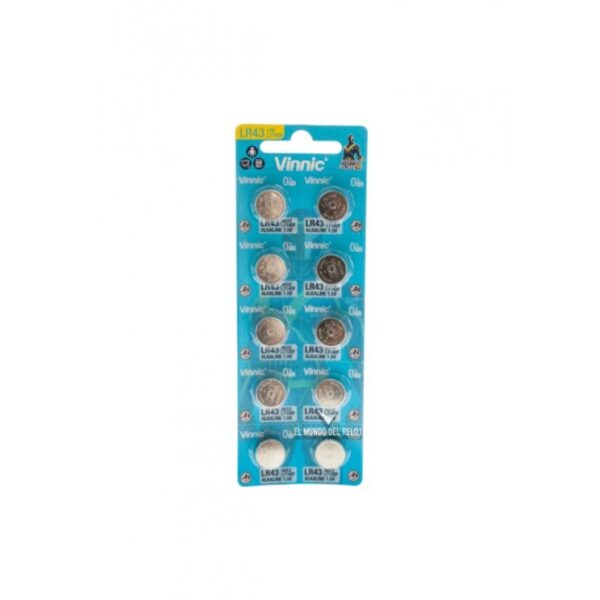 PILA LR43 AG12 L1142F 186 ALCALINA 1.5V VINNIC X1