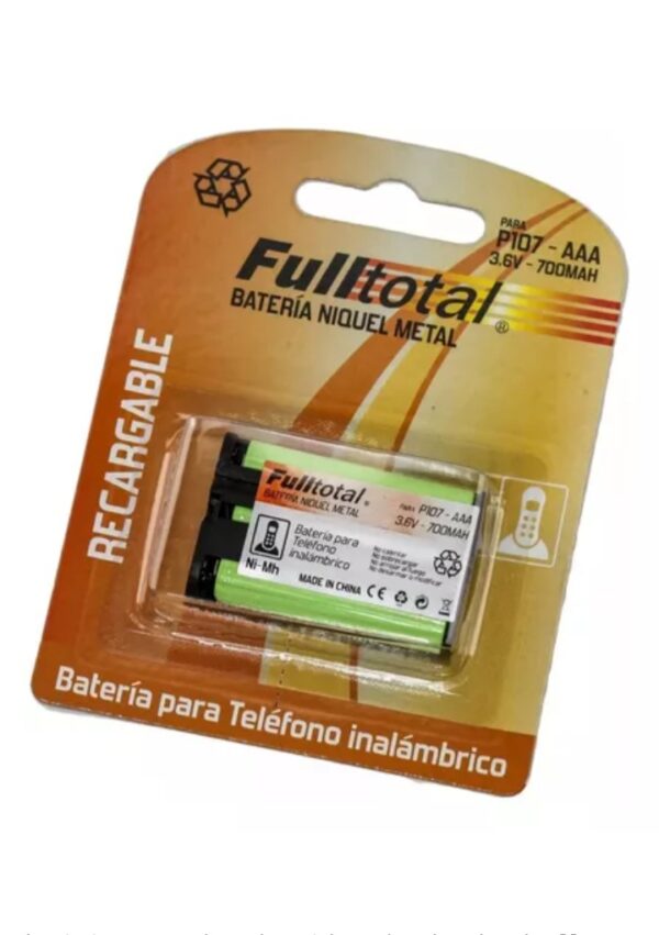 BATERIA RECARGABLE TELEFONIA P107 3.6 V 700 MAH FULLTOTAL 069 3013