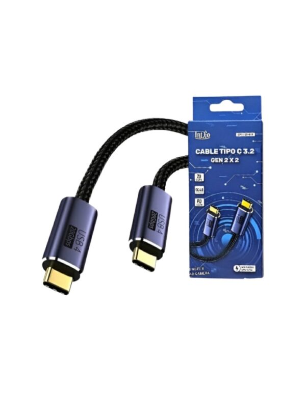 CABLE TIPO C A TIPO C THUNDERBOLT 4.20 GBPS 1MT INT.CO CP01 20 019