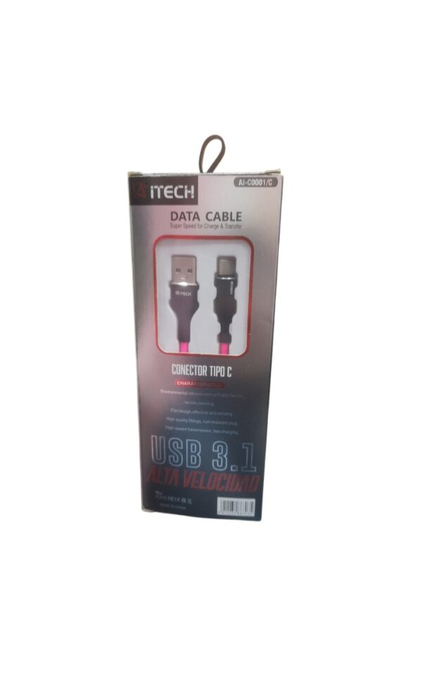 CABLE TIPO C 3.1 FAST DATA 1MT COLORES AITECH