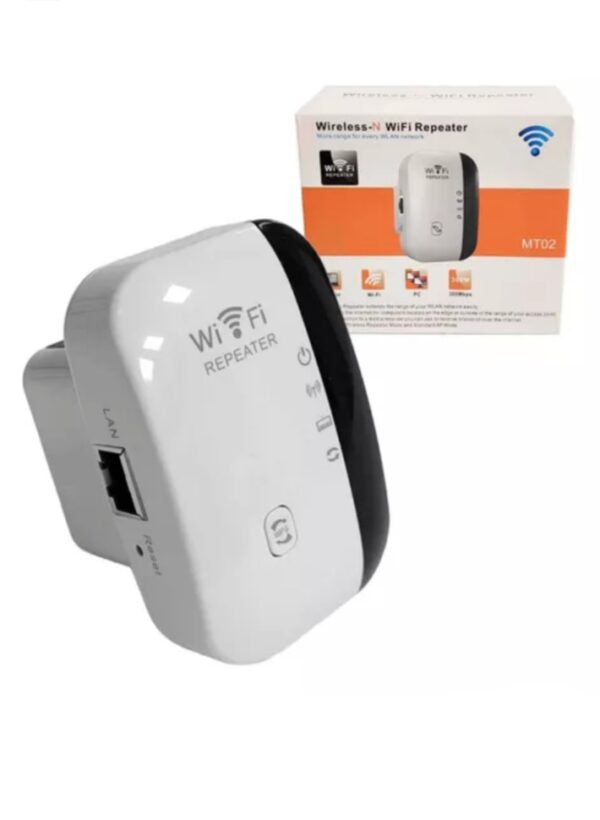 REPETIDOR WIFI CAJA BLANCA Y NARANJA MT02 WF001