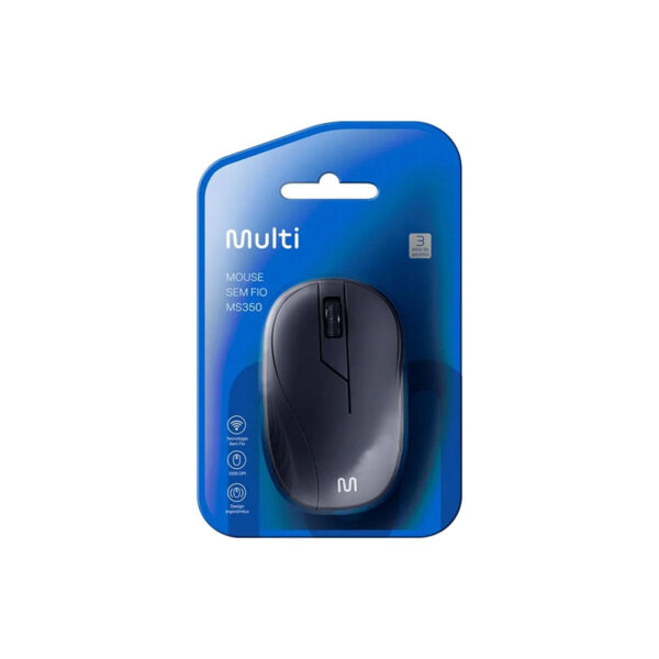 Mouse inalámbrico recargable Multilaser negro