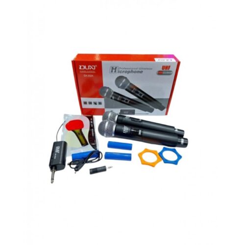 MICRÓFONO INALÁMBRICO DOBLE CON RECEPTOR A PILA DX 202A