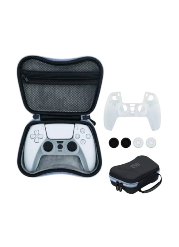 FUNDA RIGIDA CON MANIJA + FUNDA + GRIP PARA JOYSTICK PS5