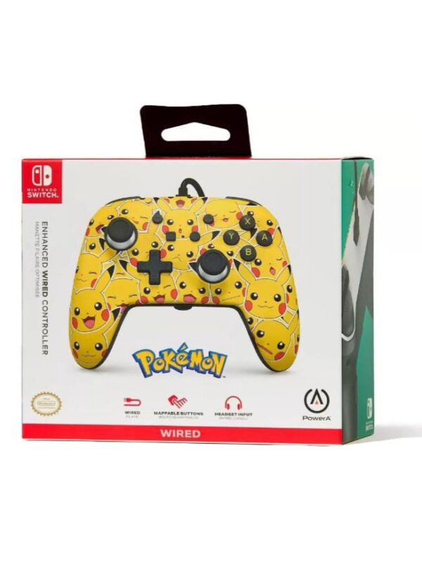 JOYSTICK NINTENDO SWITCH CON CABLE DISEÑO PIKACHU MOODS POWER A ENHANCED