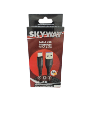 CABLE TIPO C A USB 3.0 PREMIUM NEGRO SKY WAY GM 6312