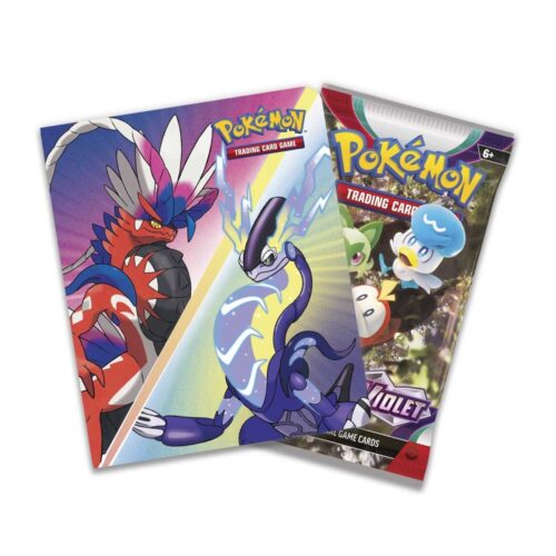 mini_portafolio_primavera_2023 BOOSTER POKEMON ORIGINAL SCARLET & VIOLET 10 CARTAS INGLES + MINI PORTFOLIO