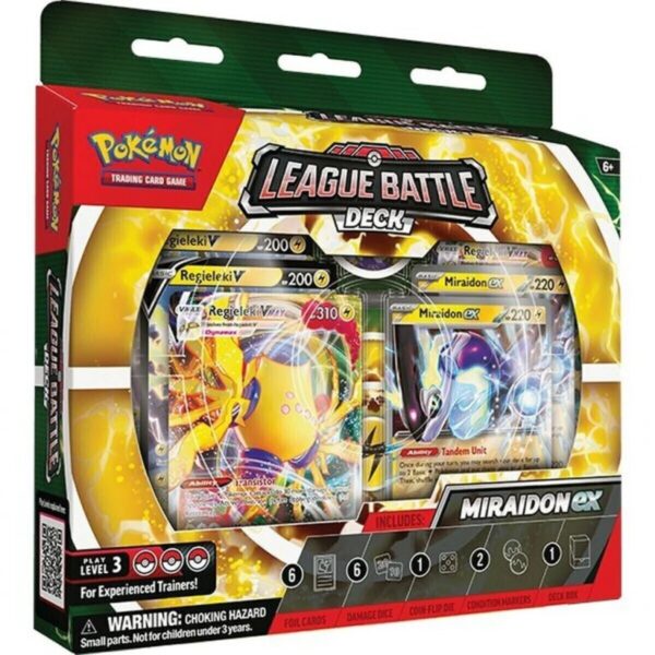 SET CARTAS POKEMON BATTLE DECK EX MIRAIDON MAZO 60 CARTAS + 7 DADOS
